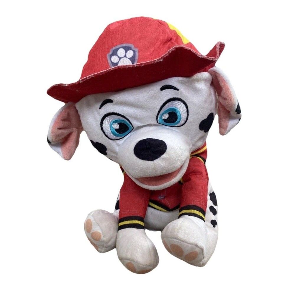Paw Patrol Hand Puppet Talking Marshall Fire Fighter Plush Stuffed Animal Dog 9"
